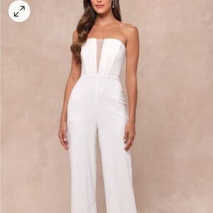 White Sequin Jumpsuit